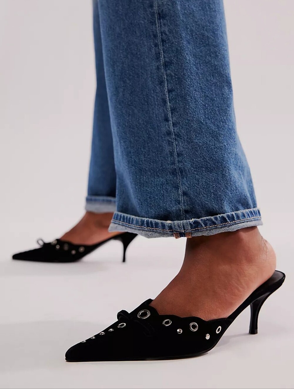 Free People Jeffrey Campbell Arabella 3.5" Heels Black Suede Size 8